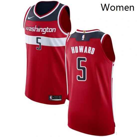 Womens Nike Washington Wizards 5 Juwan Howard Authentic Red Road NBA Jersey Icon Edition